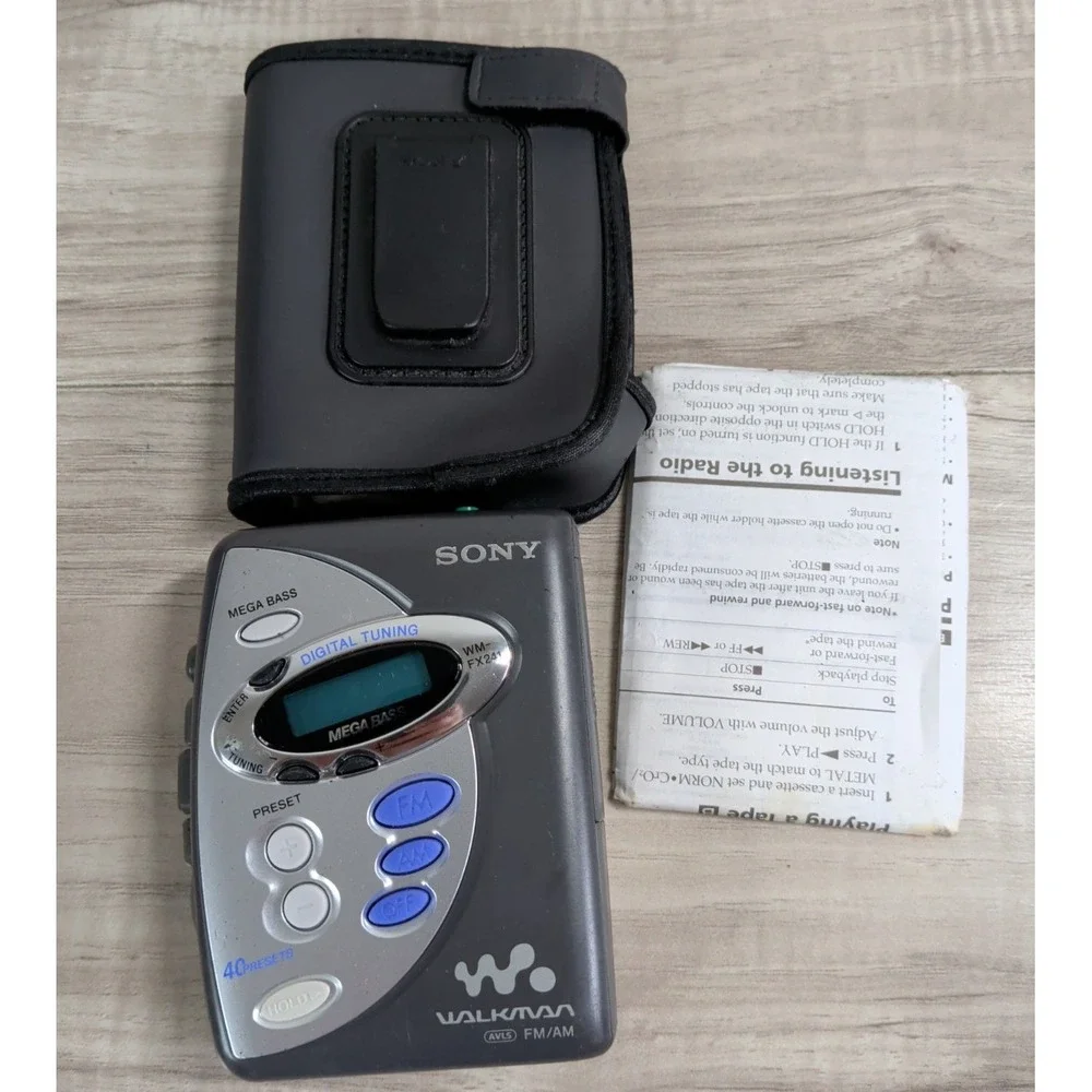 Vintage SONY WALKMAN WM-FX241 with Case - AM/FM/TV/CASSETTE ( FOR PARTS )